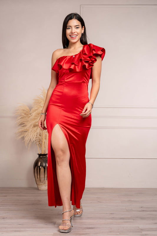 Estela Satin One Shoulder